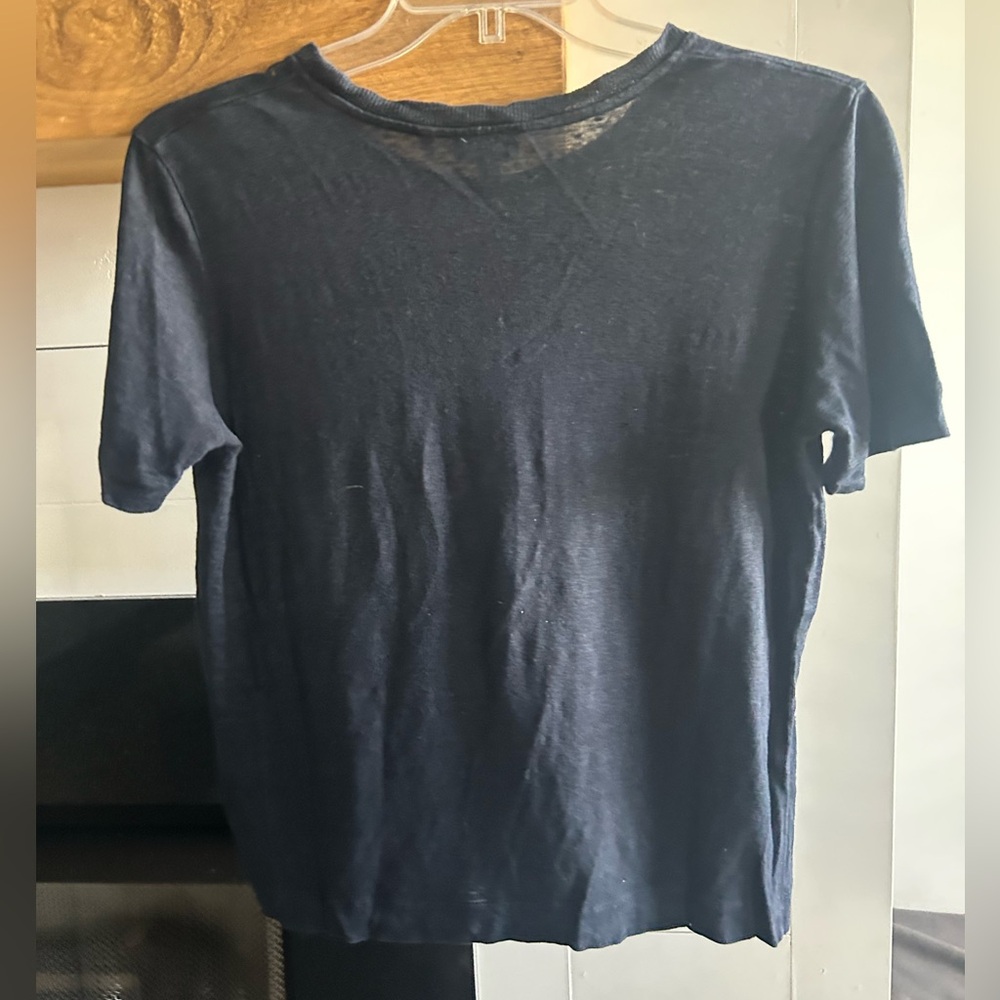 Claudie Pierlot Linen Paris Graphic Tee French Girl Euro Capsule Boxy T-Shirt M - Picture 9 of 11